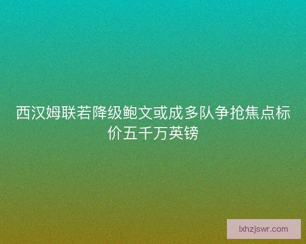 西汉姆联若降级鲍文或成多队争抢焦点标价五千万英镑